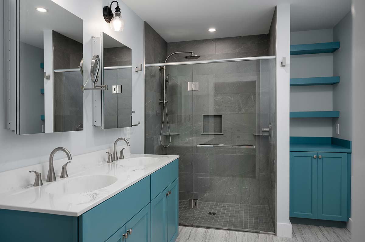 Photograph of an Aging-in-Place Unity Home featuring an attached garage and outdoor shower built by Integrity Development & Construction in Gill, MA.